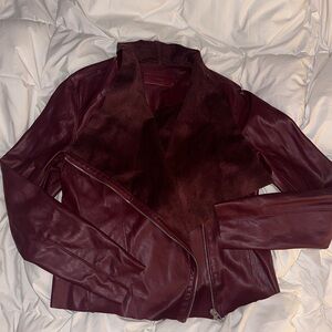 BlankNYC Burgundy Moto zip jacket. Faux leather